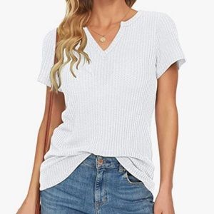 NWT V-neck Waffle Knit Tee